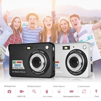 1080P 48MP Digital Camera 8X Zoom 2.7 Inch LCD Screen 1