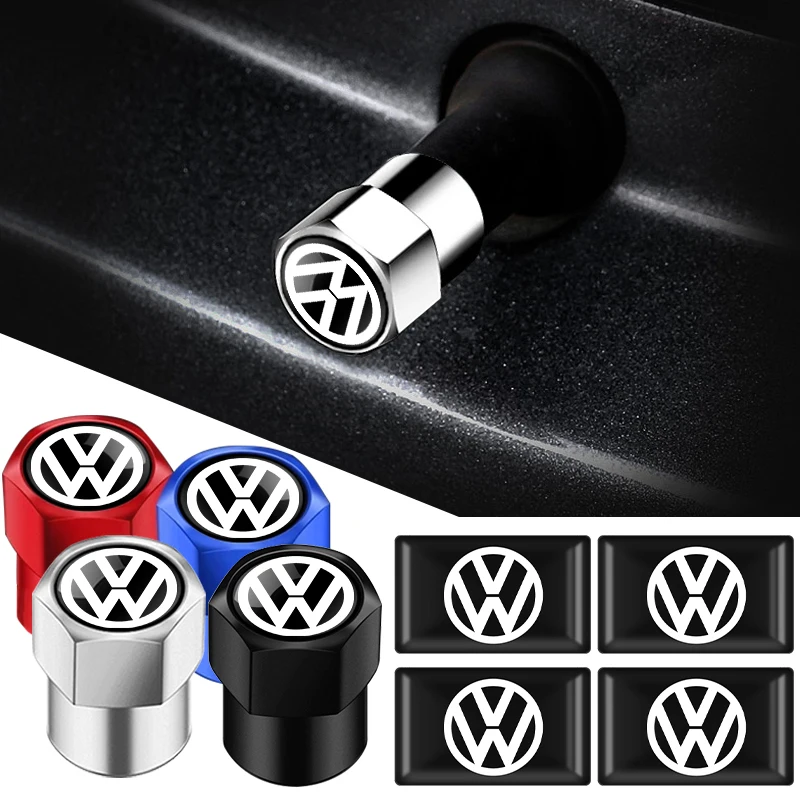 Per Volkswagen Vw Golf Polo Tiguan Jetta Gti Scirocco Car Styling Coprivolante Sticker + Auto Wheel Tire Valve Stem Caps Cover