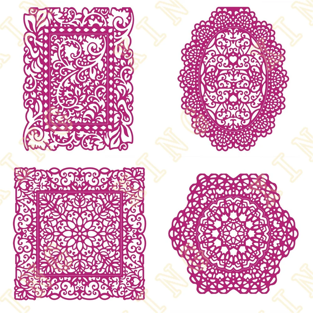 

Newest Embroidered Lace Corded Lace Metal Cutting Dies Scrapbook Diary Decoration Embossing Template DIY Greeting Card Handmade