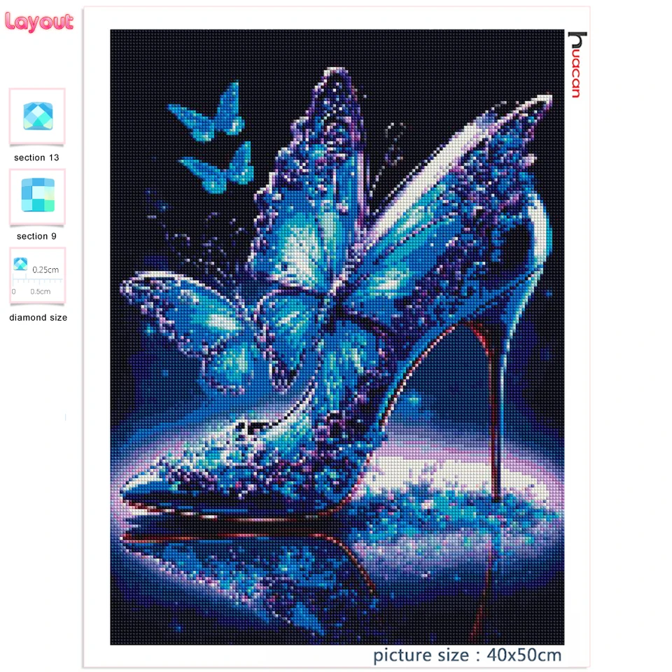 YSCOLOR Diamond Painting 5D Tacco Alto – Kit Completo 30x40cm, Scarpe Rosse, Mosaico Fai Da Te Con Diamanti Rotondi, Decorazione Casa