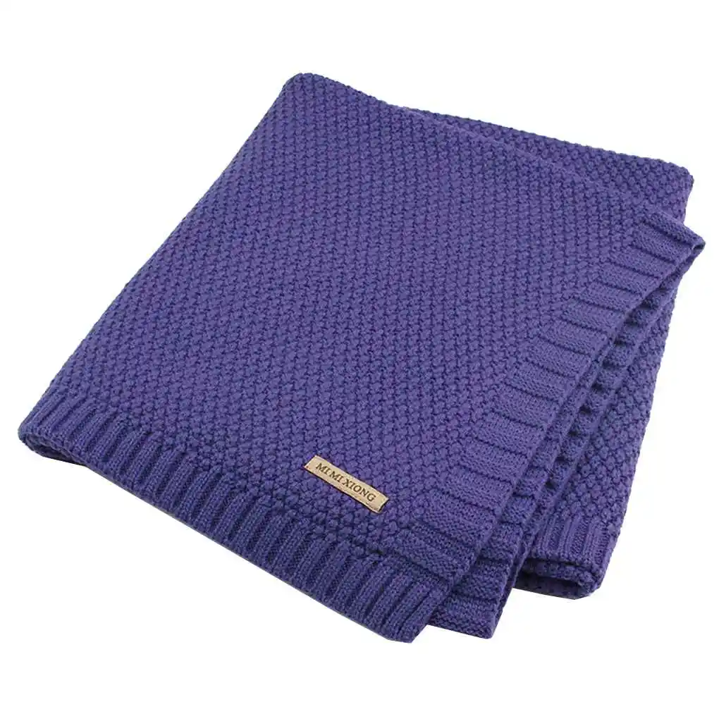 Candy Color Infant Blanket Baby Organic Acrylic Knitted Newborn Swaddle Cloth Wrap Toddler Swaddler 100X80CM
