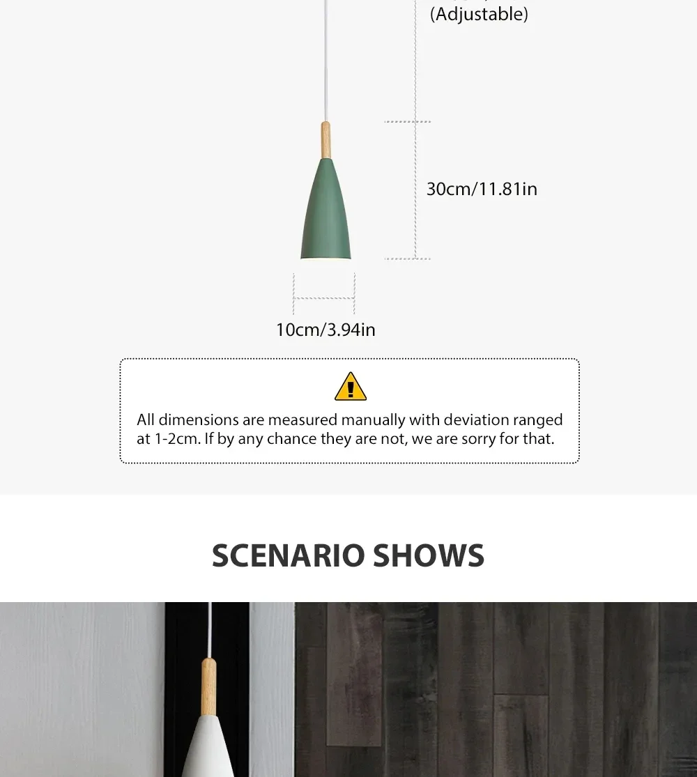 Description Picture 4 of itemSimple Wooden LED Pendant Light Macaroon Lamp For Living Room Dining Room Bedroom Dining Table Indoor Decor Lighting Fixture