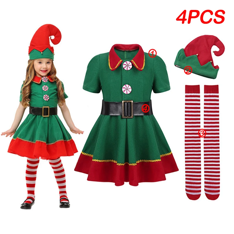 thumbnail image 1 of Conjunto de vestido rojo de Navidad para niños, traje de Papá Noel, ropa de fiesta, Año Nuevo, 1 of 4