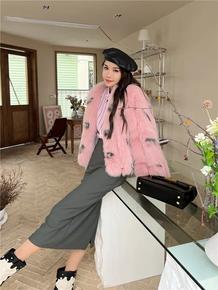 Full Pelt Leather Fox Fur Coat Female Winter Fashion Luxury Young Short Loose Thick Warm Fur Spot Casual Jackets Women's Clothes