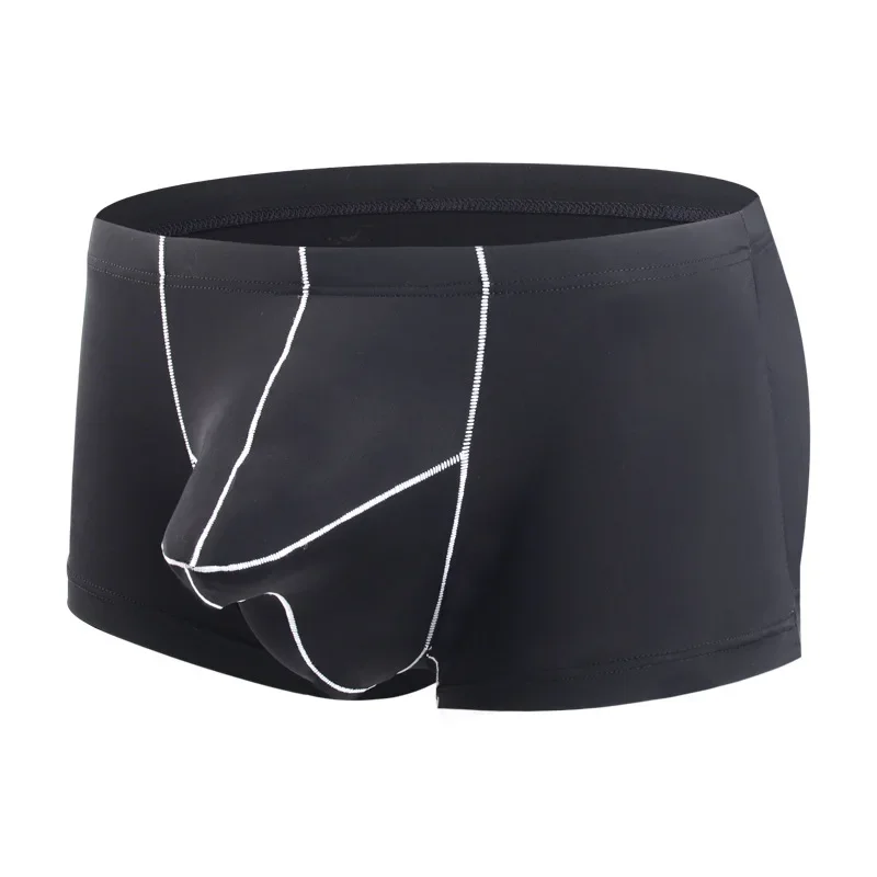 Ice Silk Boxer Homme Sexy Men Underwear Boxers Shorts Low Waist Bulge Pouch Underpants Mens Panties cueca masculina