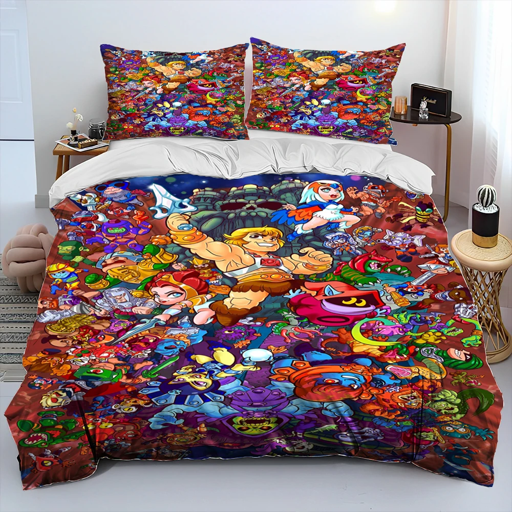 He Man and the Masters of the Universe Comforter Bedding Set,Duvet Cover Bed Set Quilt Cover Pillowcase,Queen Size Bedding Set 4