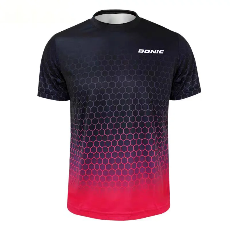 Gradient Speckled Stripe Tischtennis-Trikot für Herren und Damen, Unisex, schnell trocknend, atmungsaktiv, für Training und Wettkampf, kurzärmeliges Oberteil
