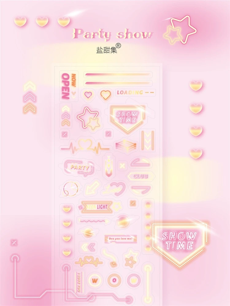 1pc Cyberpunk Series Transparent Sticker Sheet Y2K Futuristic Tech Style DIY Decal for Phone Case Laptop Craft Design (75x175mm)