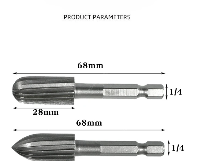 Hexagonal handle woodworking rotary file hand electric drill reaming special-shaped grinding head set combination engraving tool
