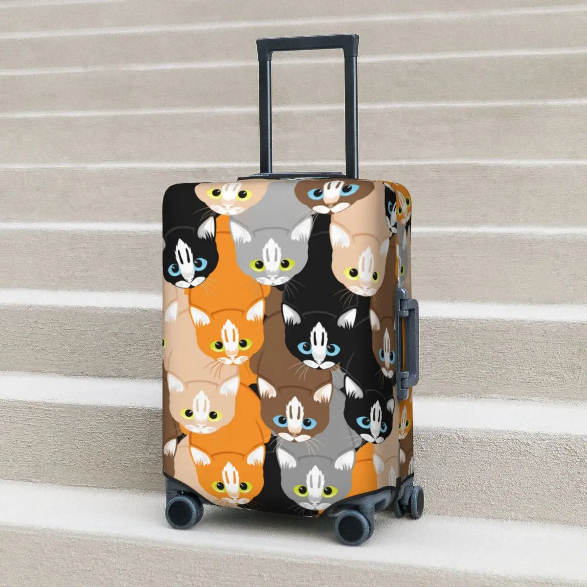 

Cute Cats Animal Suitcase Cover Comics Flight Business Strectch Luggage Case Protection Christmas Gift