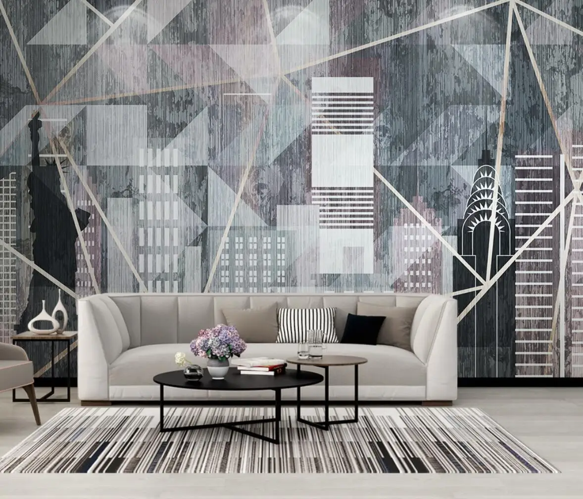 

Custom Nordic modern minimalist urban architecture Mural Wallpaper 3D Photo Wall Paper For Wall Bedroom Backdrop Wall Decor