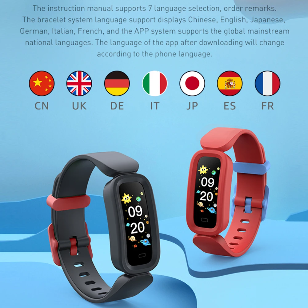 Pulseira de Fitness Monitor de Freqüência Cardíaca do Corpo Inteligente para as Crianças Ugumo Crianças Smartver Pressão Arterial Relógio Presente - Image 3