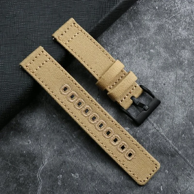 Quick Release Canvas Nylon Watch Strap with Brushed Buckle
