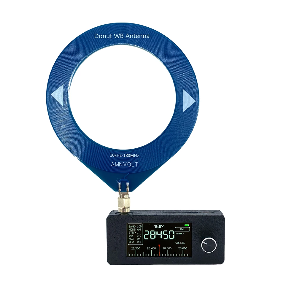 SI4732 0.5-108mhz FM/AM 라디오 LSB USB AM FM 모든 대역 라디오 수신기 1.9인치 IPS 화면 HF SW MW VHF 라디오 링 안테나 포함