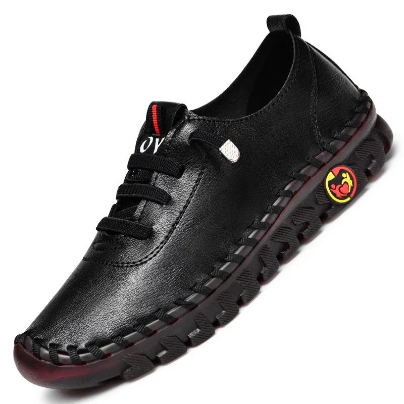 Leather Shoes Women Fashion Leather Genuine High Quality Luxury Brand Comfortable Female Casual Driving Shoes Plus Size 35-44