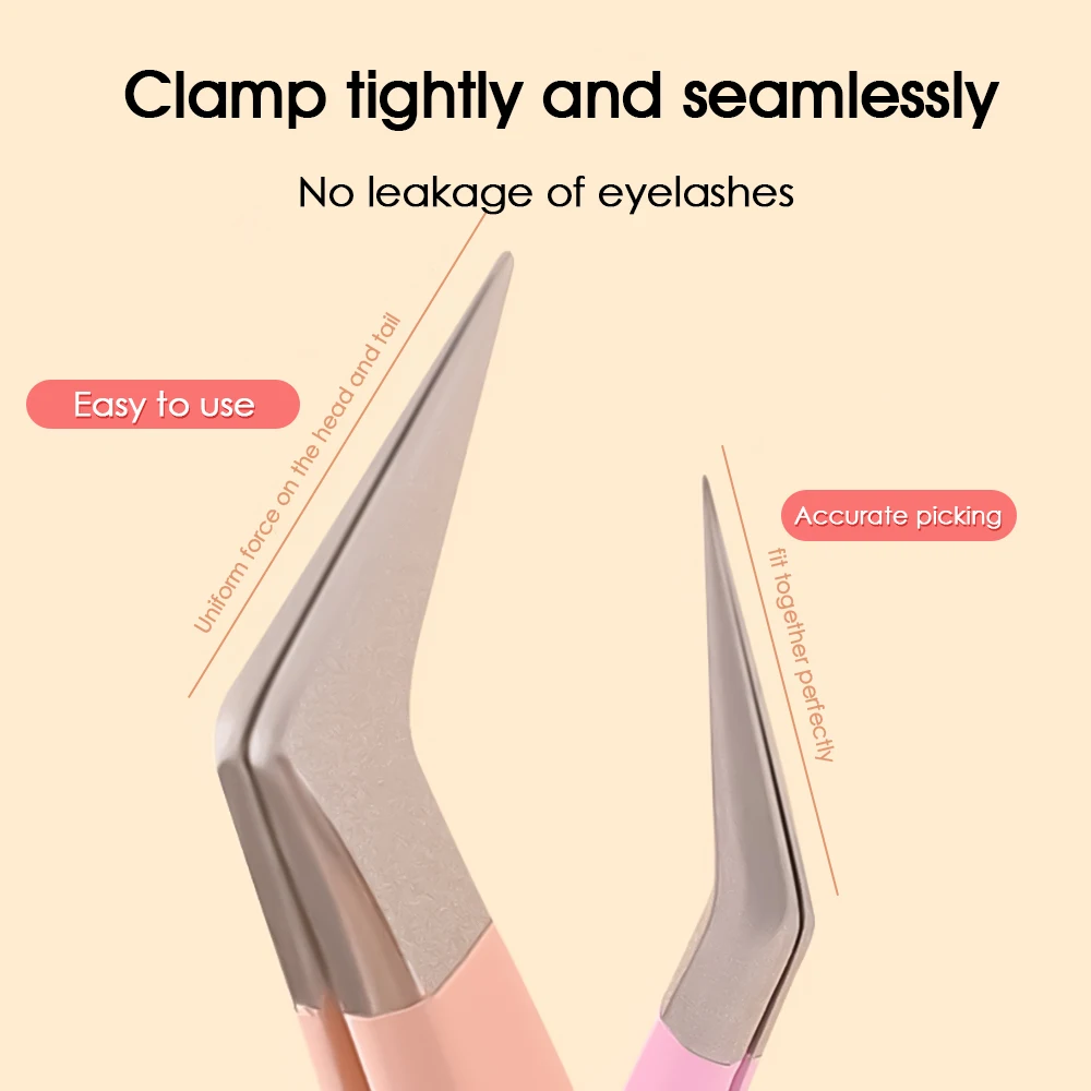 New Arrival 402 Stainless Steel Lash Grafting Tools 45 Degree Non-magnetic High Precision Curved Lashes Tweezers Easy to Operate 6