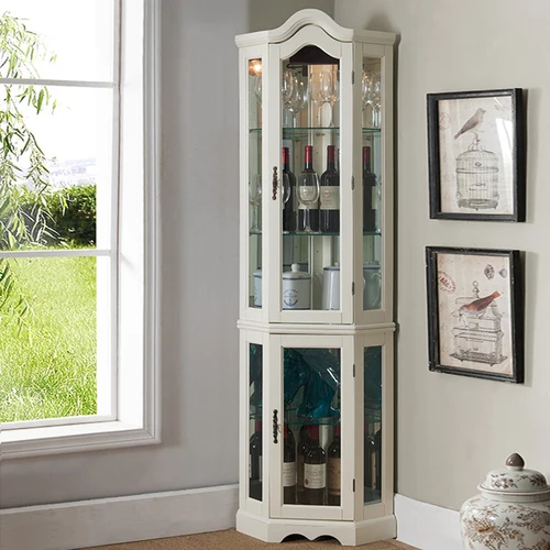 リビングルーム、無垢材コーナー、ワイン収納ディスプレイ用の三角形の