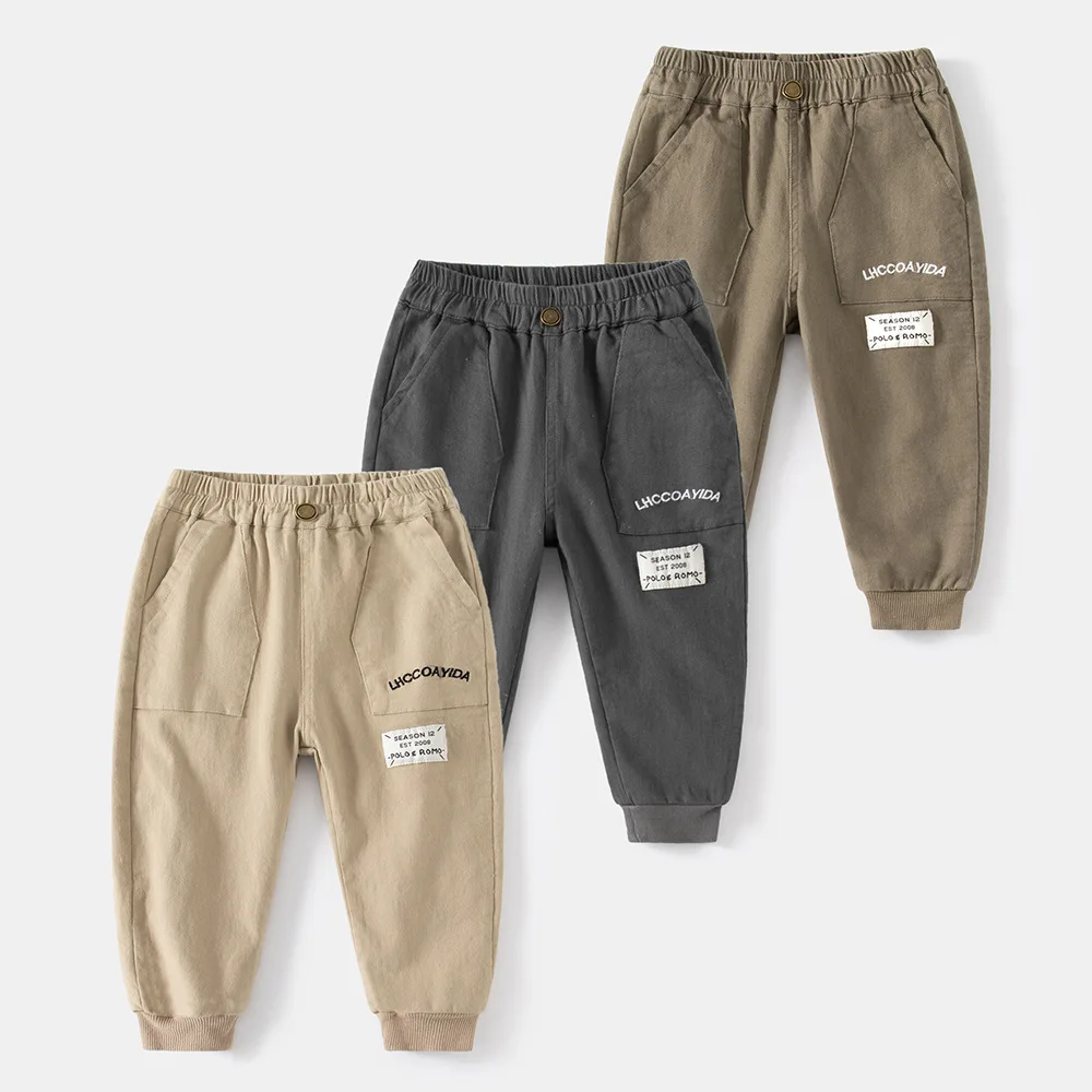 

2023 New Spring Baby Boy Trousers Pants For Boys Sweatpants Cotton Long Trousers Elastic Waist Casual Pants Boys Joggers
