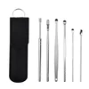 6Pcs/set Ear Cleaner Ear Wax Pickers Stainless Steel Earpick Wax Remover Piercing Kit Earwax Curette Spoon Care Ear Clean Tools 1