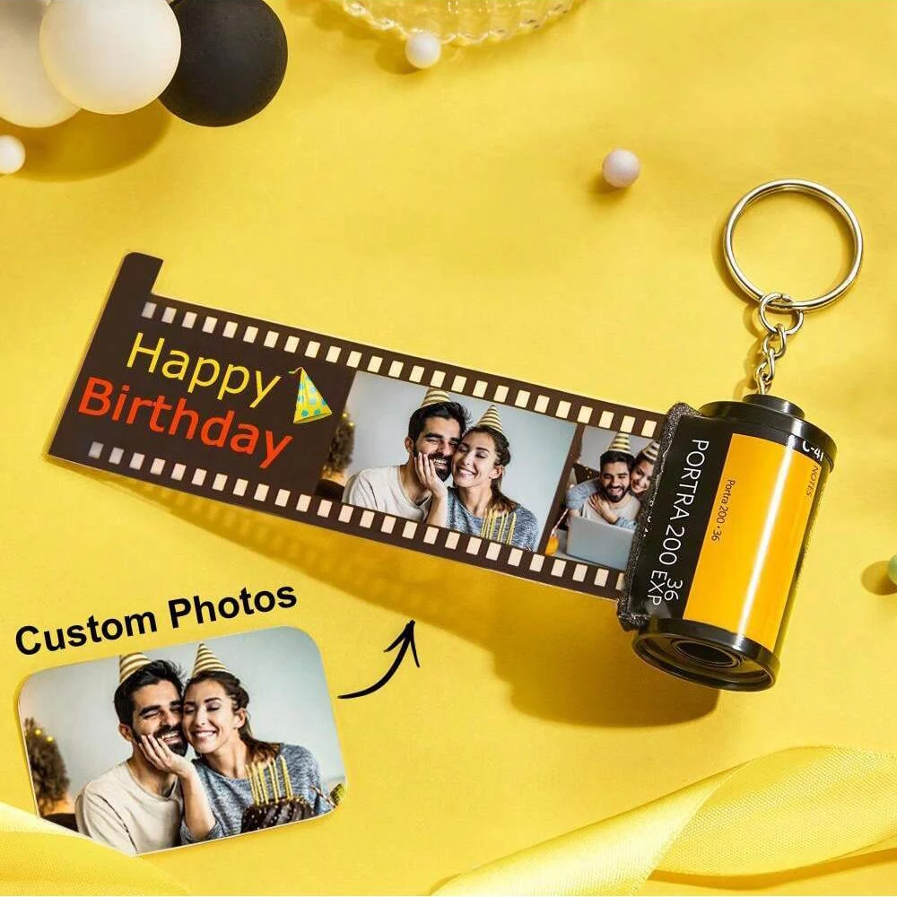 Porte-clés en rouleau de film photo personnalisé, cadeau de bobine de mémoire personnalisé, porte-clés photo pour cadeaux d'anniversaire, bijoux, 2024