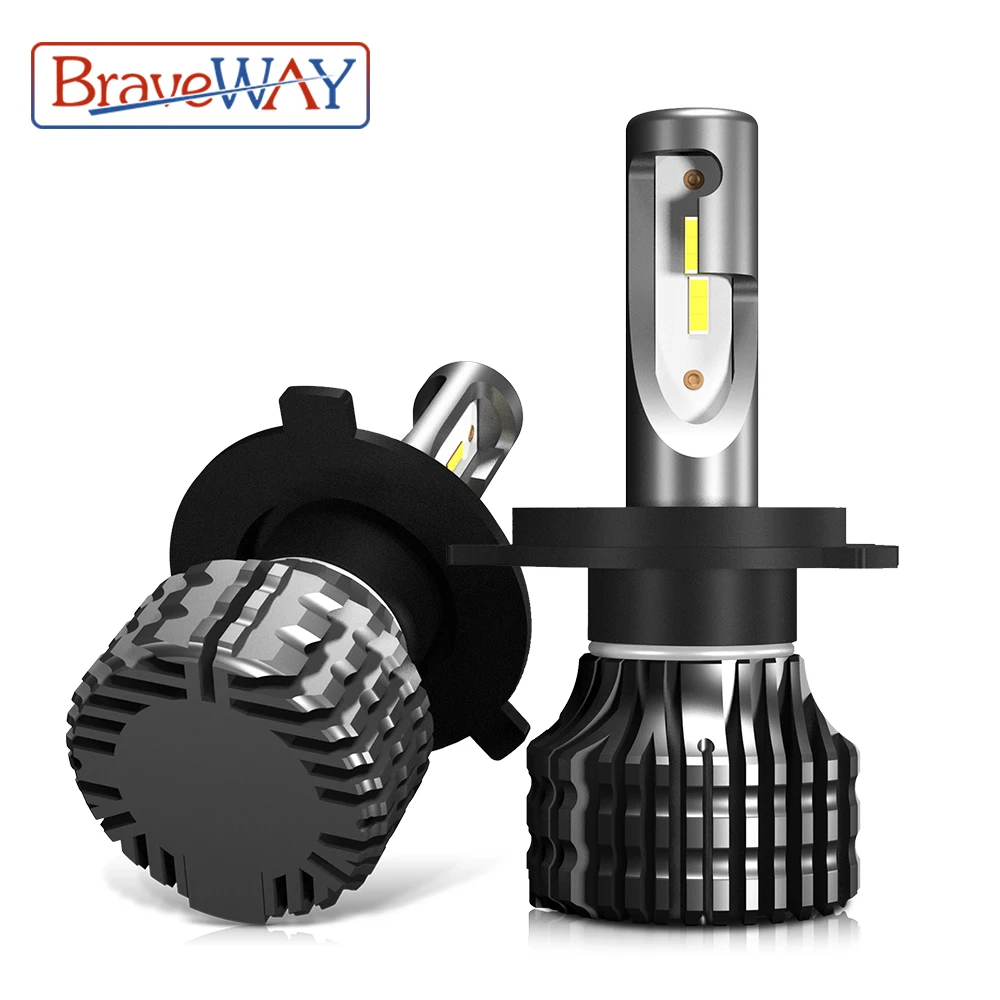 LED Car Headlights BraveWay LED Bulb For Car Ice Bulb H4 H7 H11 9005 9006 HB3 HB4 12000LM 6500K 50W 12V Headlamp
