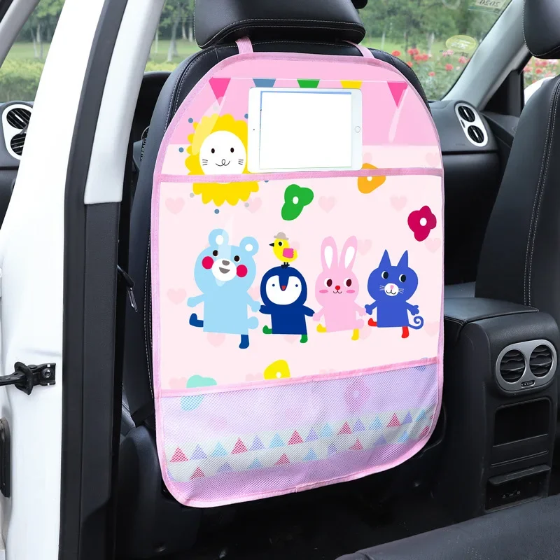 Car Back Seat Organizer Touch Screen Tablet Holder Automatic Storage Pocket Protector Travel Car Seat Organizer