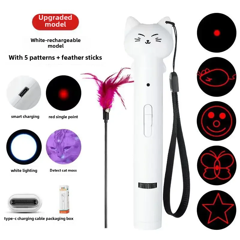 thumbnail image 1 of Suministros para mascotas, varilla láser para gatos, múltiples patrones, infrarrojos, carga USB, juguete para gatos de Amazon, bolígrafo interactivo, juguete para gatitos, 1 of 5