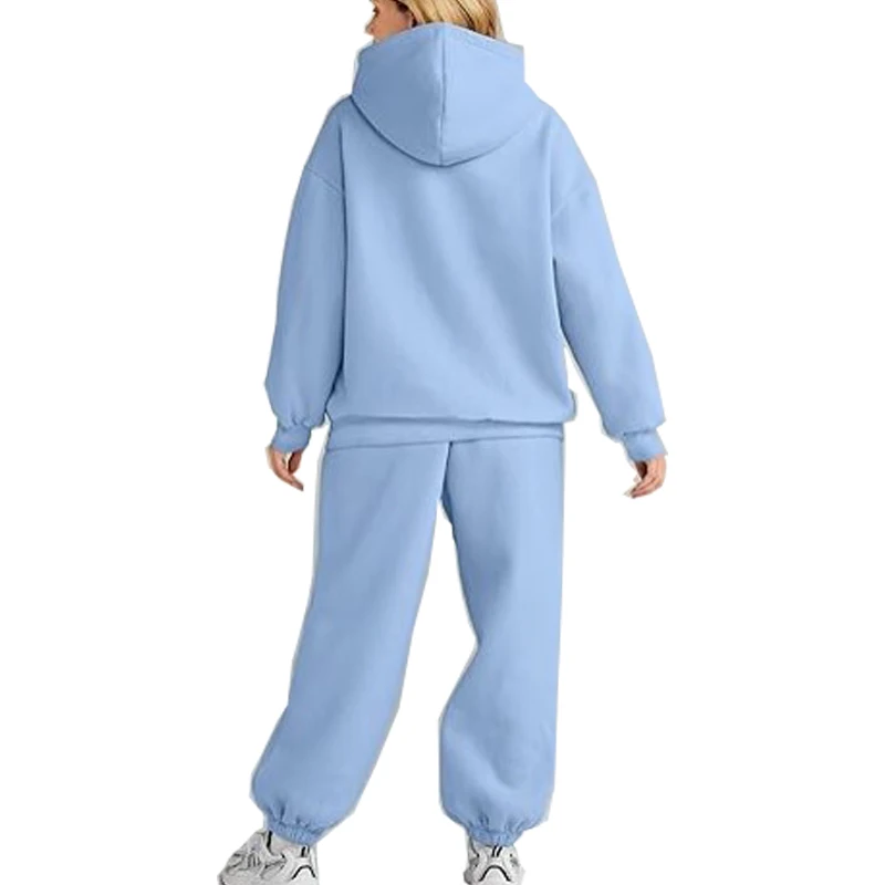 Winter Luxury Oversized Sweatsuit Sweatpants Custom Logo Tracksuit Hoodie and Jogger Set 6