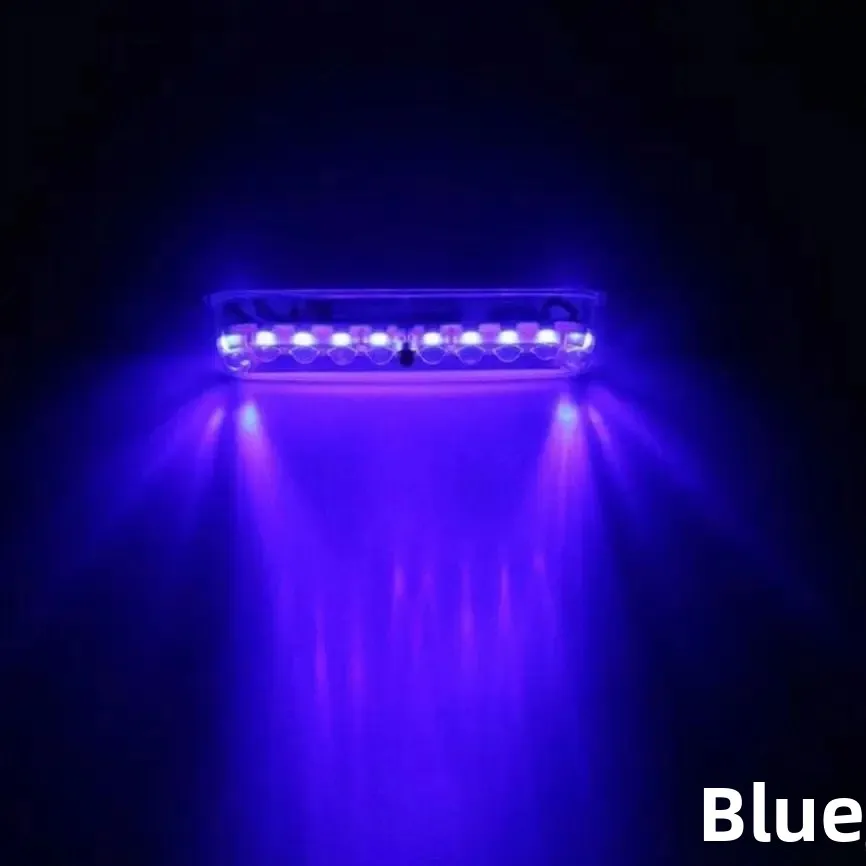 Car Solar Powered Warning Light Tail Box Light Middle Net No Wire Truck Motorcycle Anti-following LED Flashing