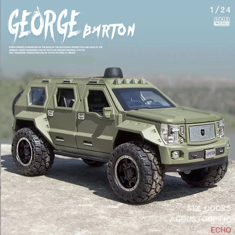 G.PATTON Off-Road Armored Vehicle Simulation Exquisite Diecasts & Toy Vehicles CheZhi 1:24 Alloy Model Railed/Motor/Car/Bicycles