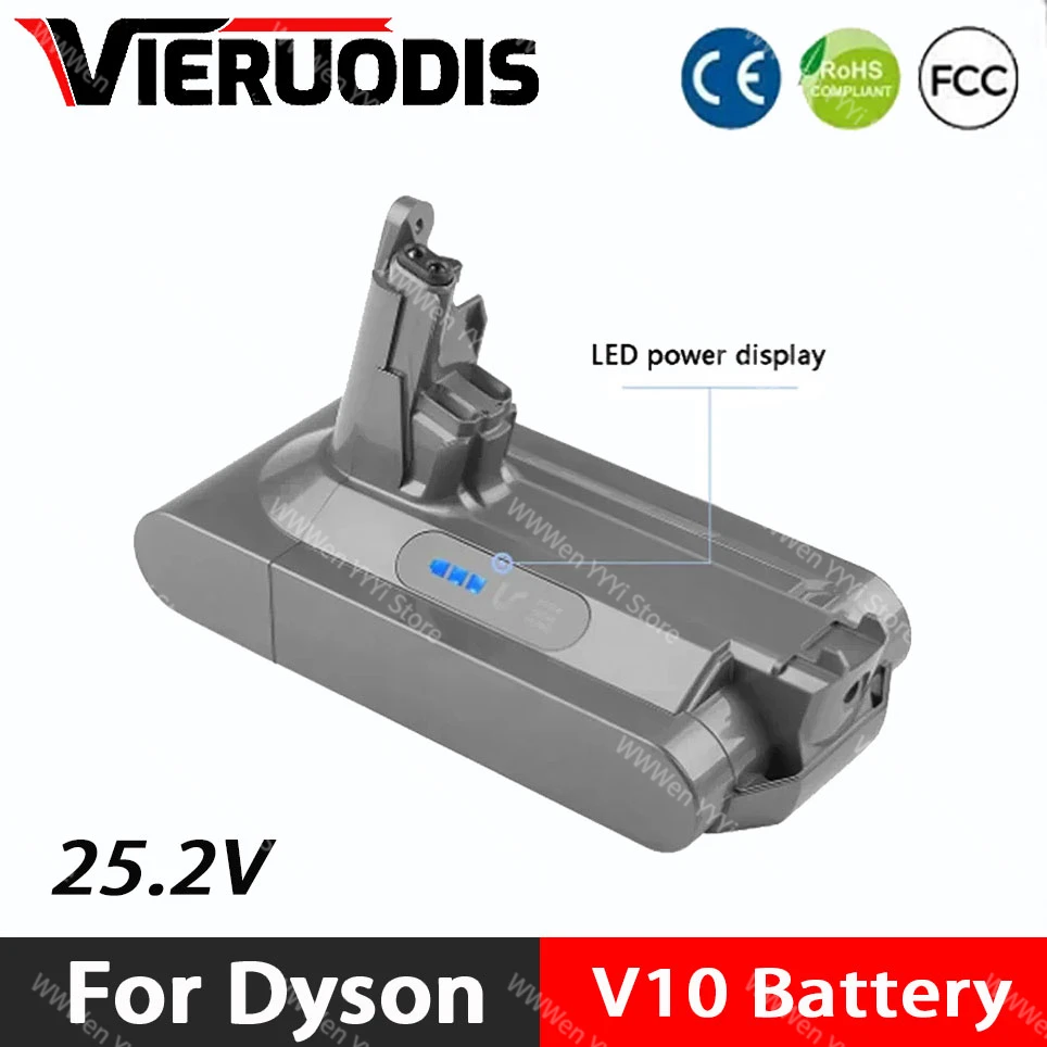 

For Dyson 25.2V SV12 V10 9800mAh Rechargeable Battery for Dyson V10 Absolute Replaceable Fluffy Cyclone Vacuum Cleaner Battery