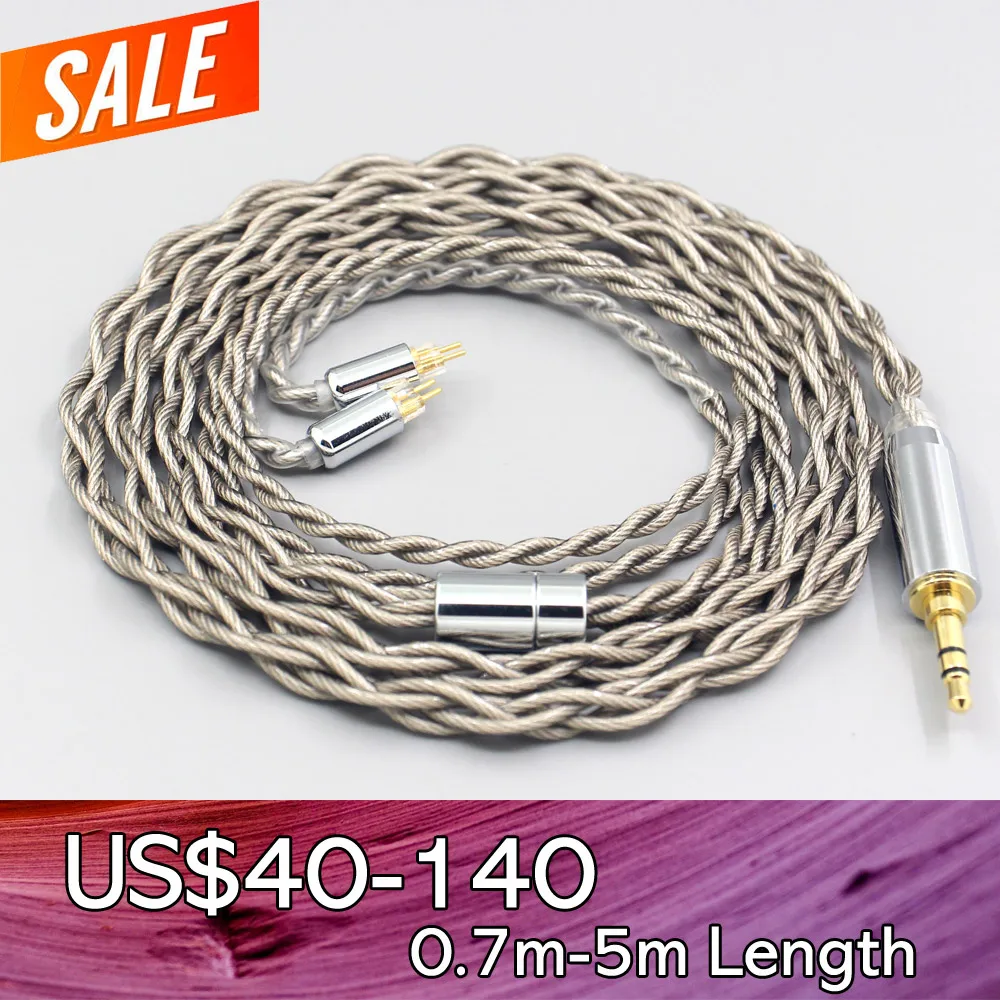 

99% Pure Silver + Graphene Silver Plated Shield Earphone Cable For 3.5m 2.5mm 4.4mm 6.5mm To Dual XLR 3 pole Female ifi LN007953