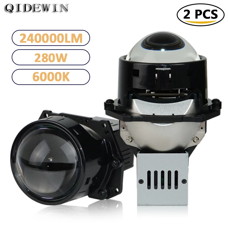 

280W Universal Dual Lens Headlights High Power Automotive Fog Light Lights for Vehicles Bi Led Laser Lenses Spotlights 240000LM