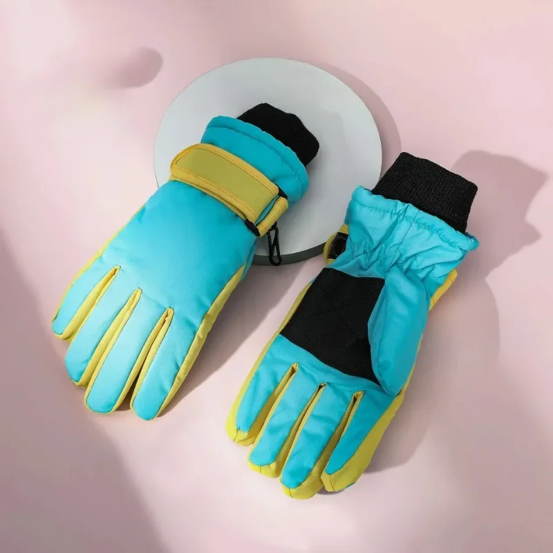 Children Kids Ski Gloves Winter Snowboard Snow Warm Glove Boys Girl Waterproof Thicken Mittens Keep Finger Warm
