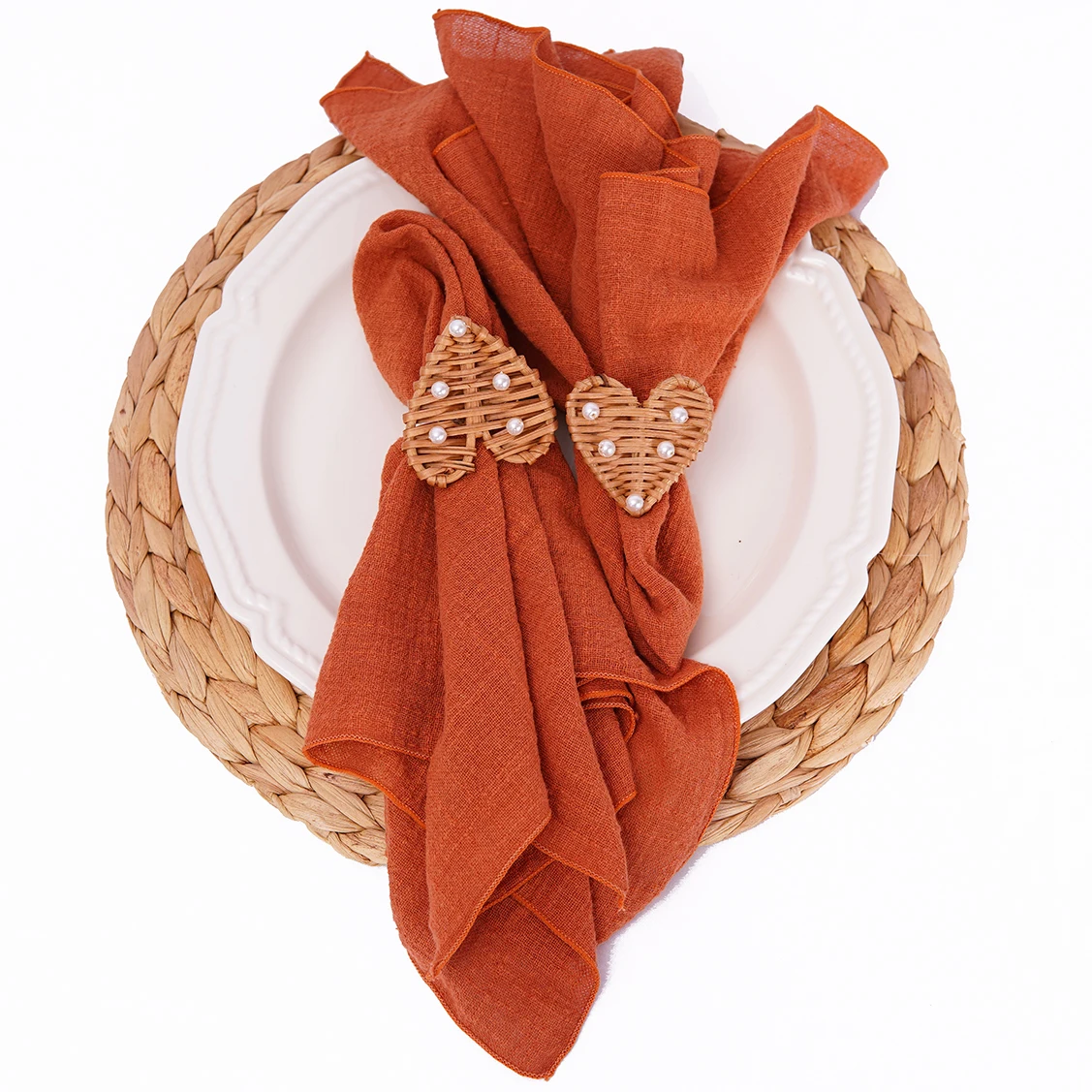 Set of6 Cotton Cloth Napkins Gauze 30x30cm Fabric for Wedding Decor Everyday Use Dinner Tea Towel Table Village Christmas Napkin 4