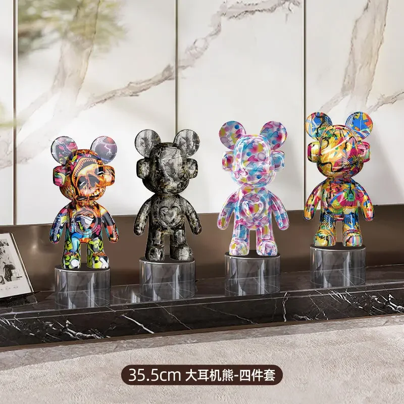 

Luxury living room ornaments 27cm/35cm luxury resin DJ bear series ornaments, office desk and wine cabinet decoration
