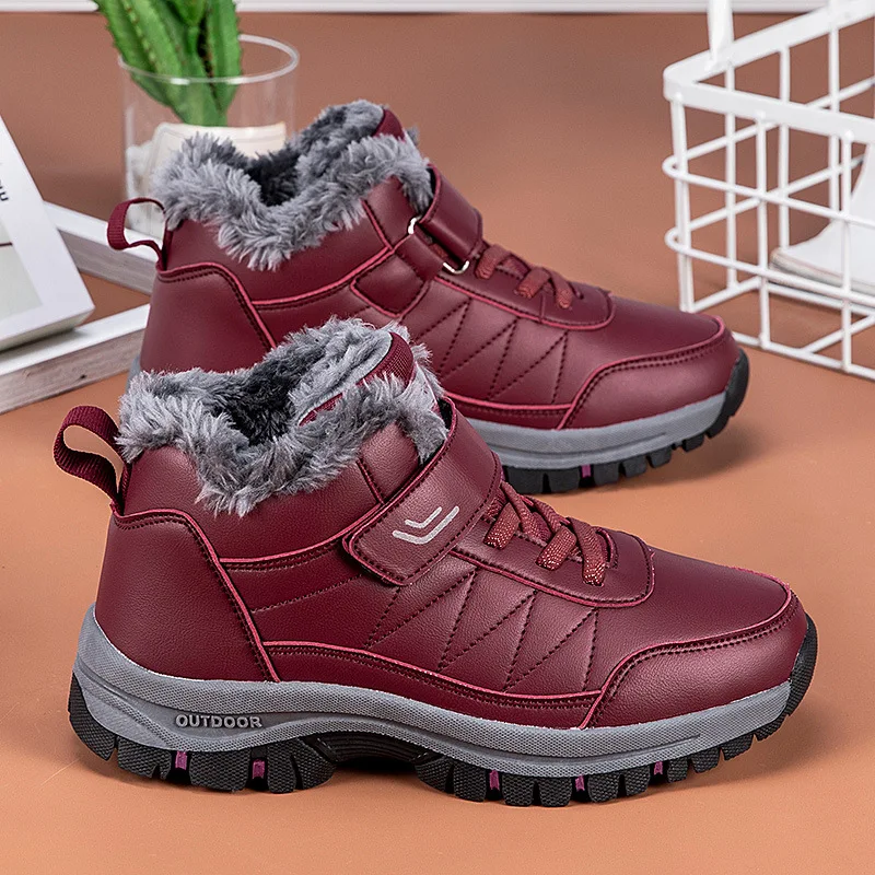 Couples Soft Short Plush Warm Shoes Winter Non-slip Casual Sports Shoes for Women Fashionable Comfortable Durable Men Warm Shoes