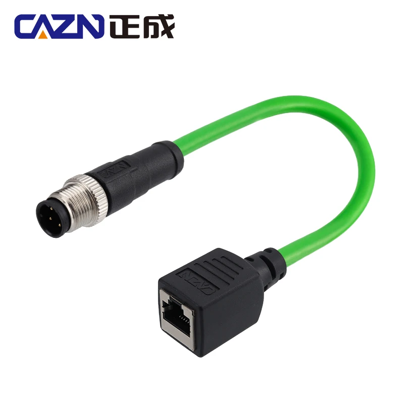 M12 Connector 4pin D code Male to Male Female RJ45 Industrial