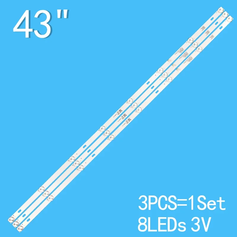 3pcs LED backlight strip for ISONIC ICT4308 JL.D43081330-362CS-M_V01 3pcs 1tv for 43 lcd tv jl d43081330 140fs m e469119 lvf430lgd0 e2 v18 43l1600c 43l2600c 43l26cmc l43e9600 43u3600c l43e9600