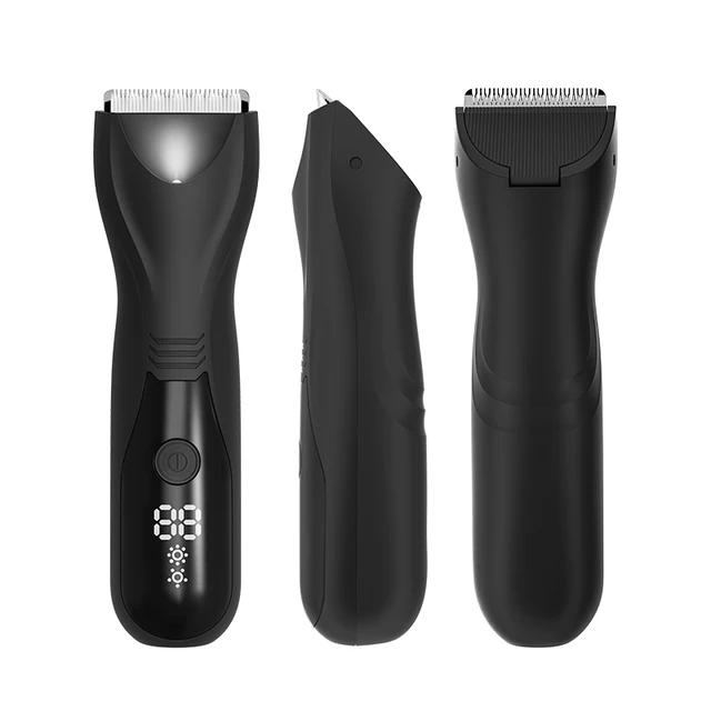 Fine Steel Cutter Black Color Body Hair Clippers Professional Hair Trimmer