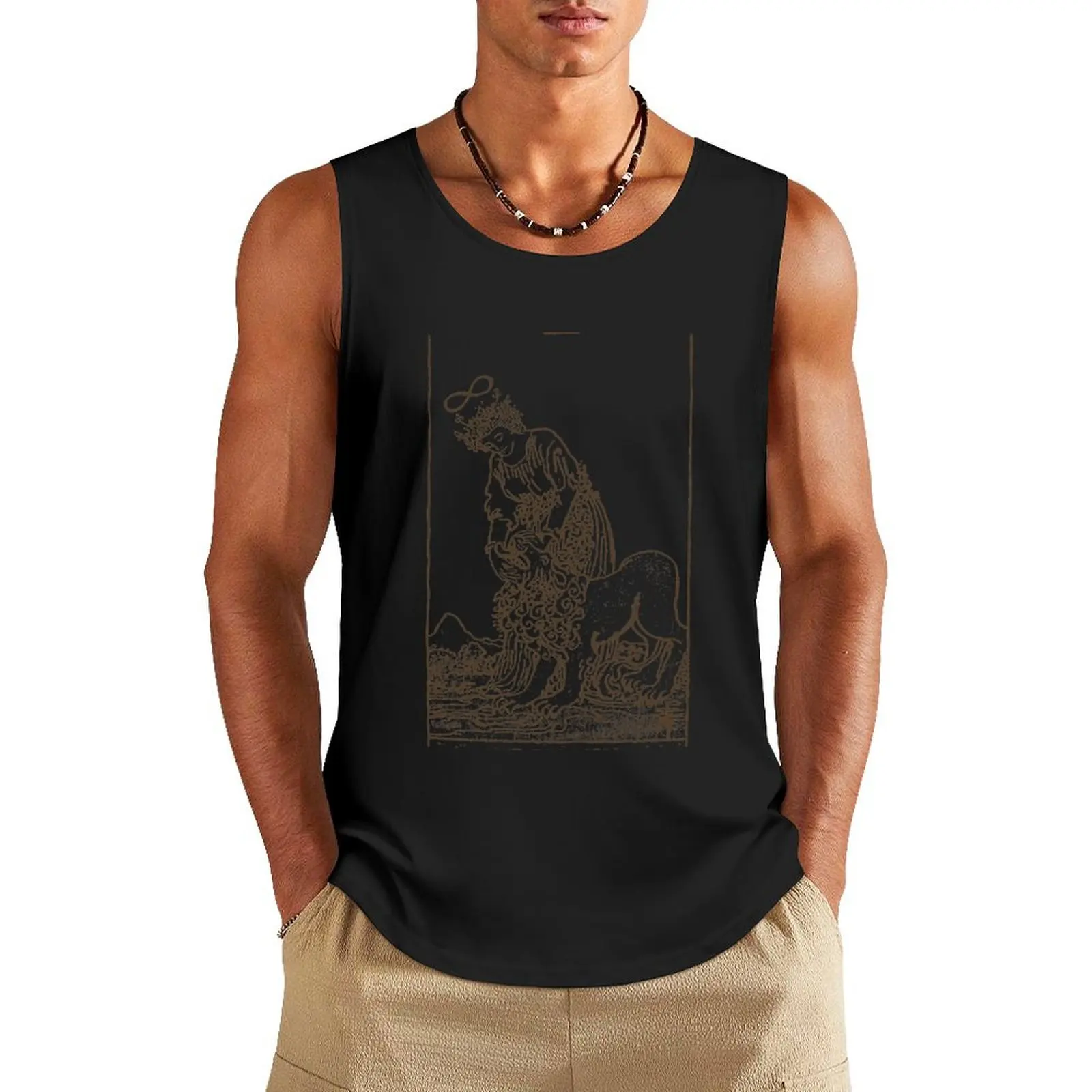 

Strength Tarot Tank Top sleeveless t-shirts for men Men's gym clothing sleeveless gym shirts male