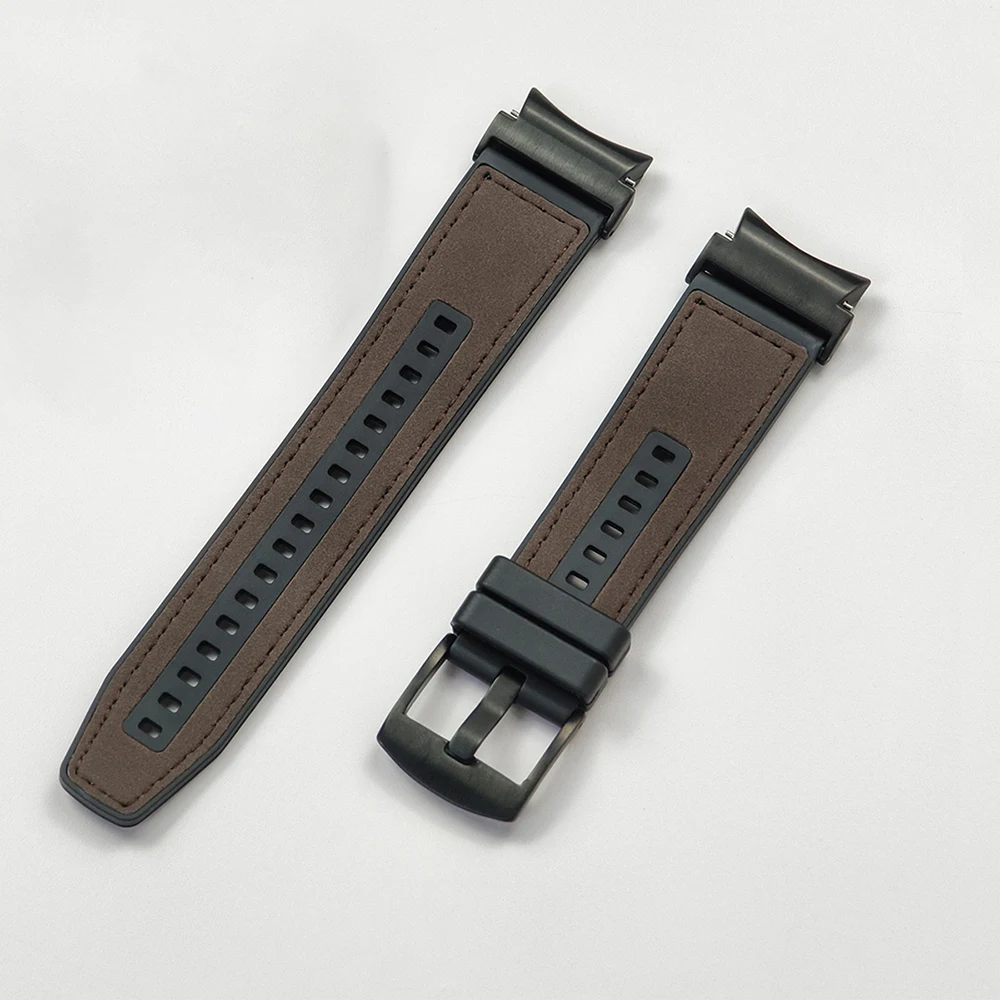 Premium Dual Material Strap for Smartwatches - Silicone & Leather Bracelet