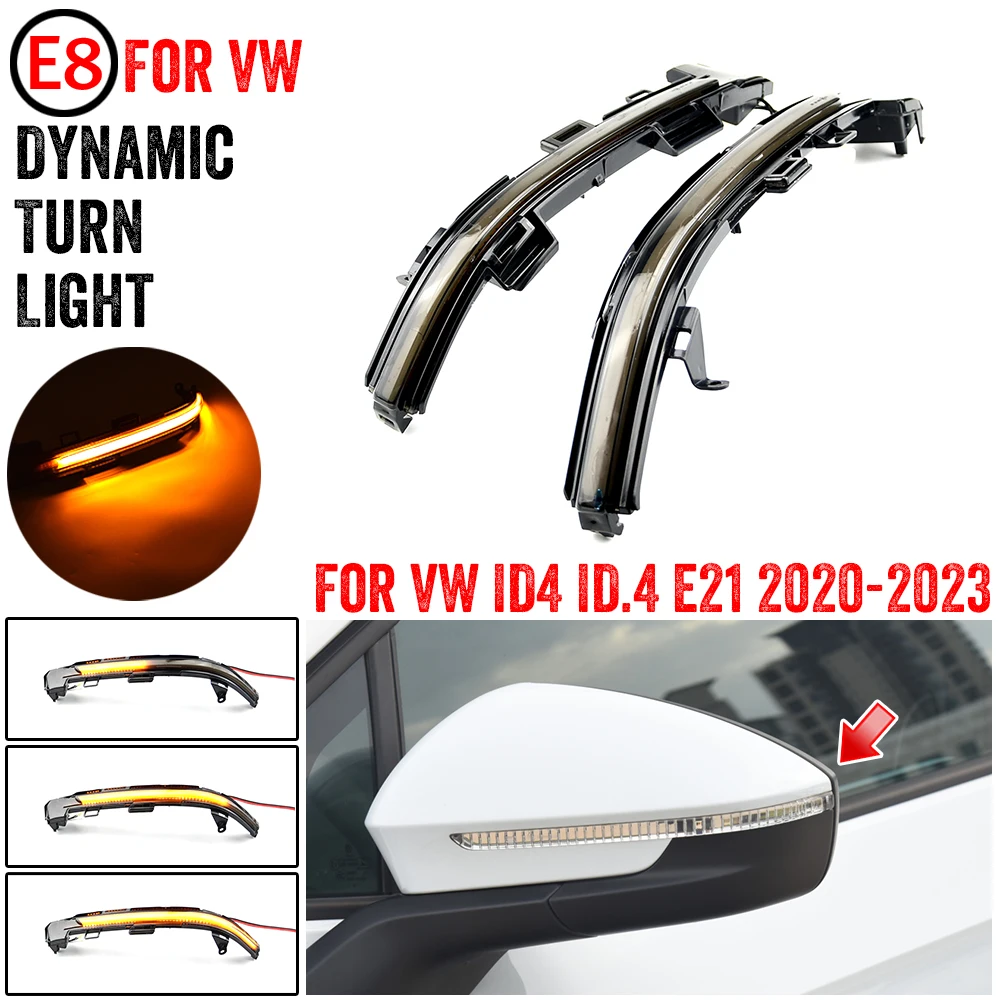 

For Volkswagen VW ID4 ID.4 E21 2020 - 2023 1st Pure GTX Pro LED Dynamic Turn Signal Rearview Mirror Indicator Blinker Light