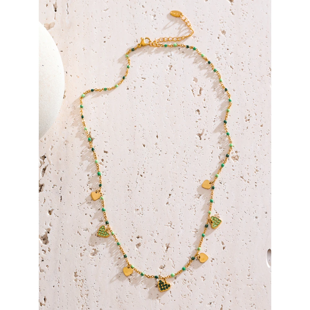 Yhpup Heart Drop Necklace Women
