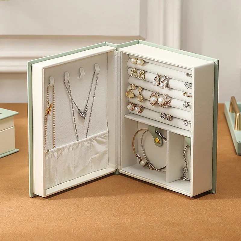 1pc Magnetic Flip Top Jewelry Box - Diary Shaped Organizer for Bracelets, Studs, Necklaces, and Rings