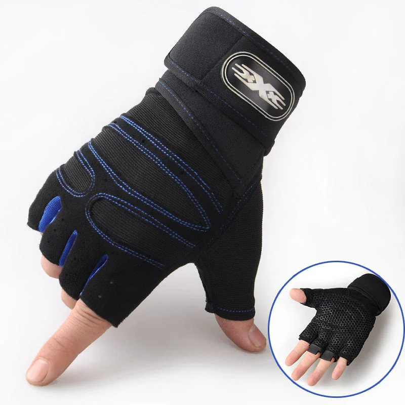 Unisex Half Finger Workout Gloves with Wrist Support