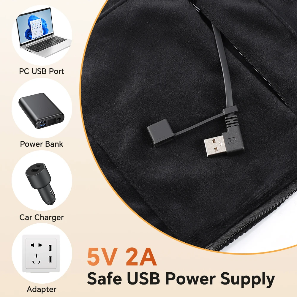 Heated Shawl Wearable Heated Blanket Graphene Heating Shawl with 3 Heat Levels Hooded Design USB Powered Portable Body Warmer