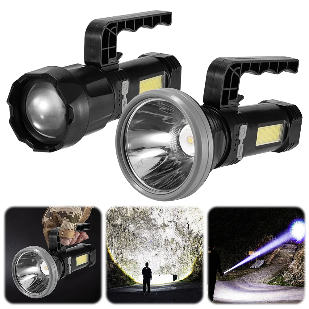 Lasers Powerful LED Flashlight 18650 Battery Camping Torch USB Rechargeable 20W Emergency Torch Lamp for Outdoor & Emergency Use