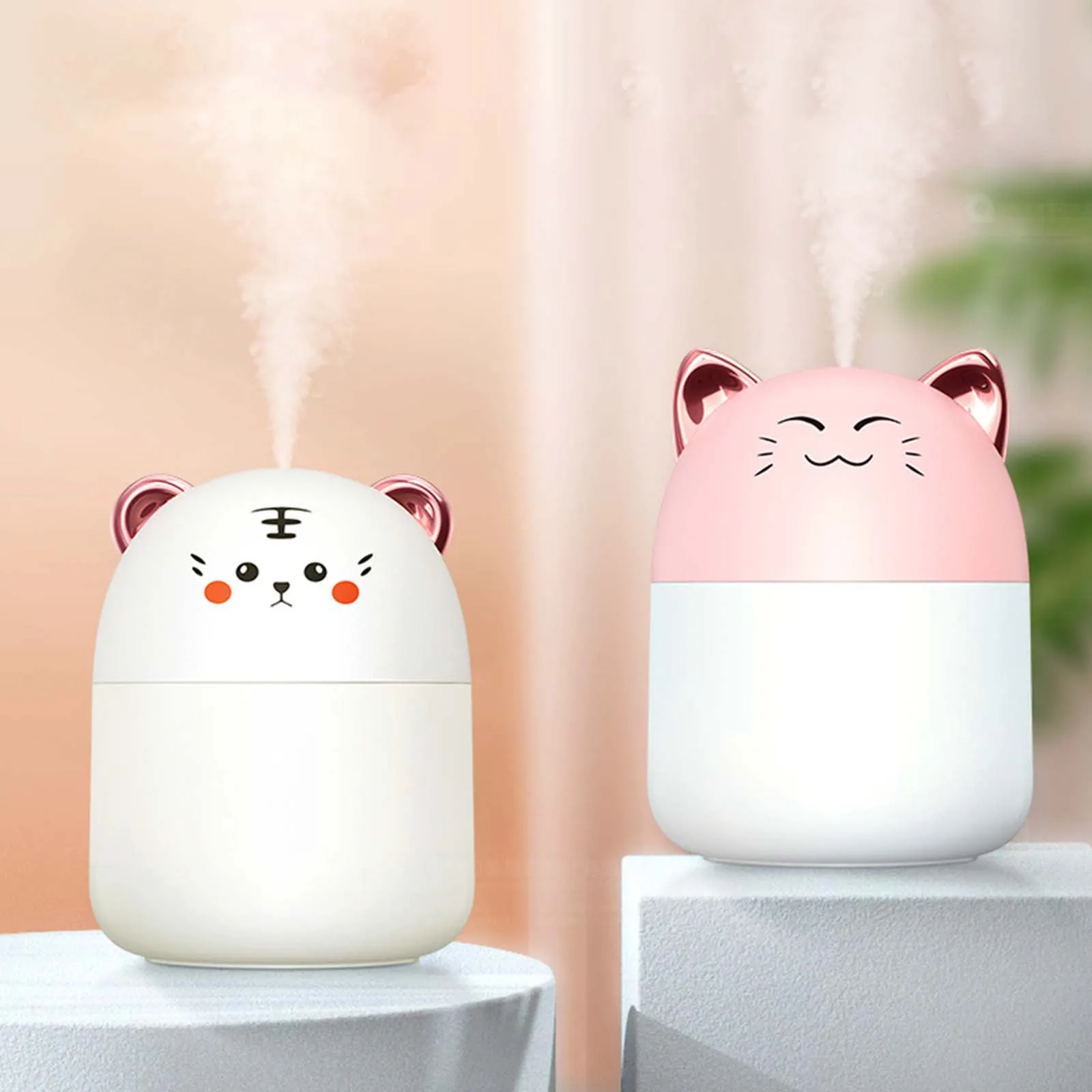 

250ml Desktop Humidifier Lovely Small Purifier With Night Light Mini USB Silent Aroma Essential Oil Diffuser Home Office Car