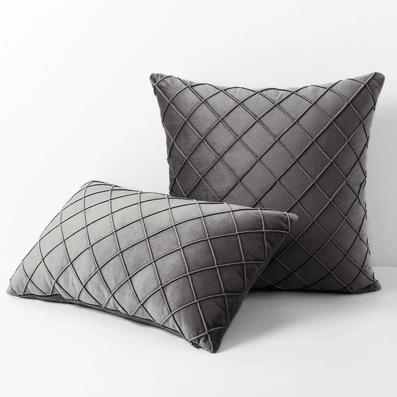 

Домашняя поясная подушка, полосатая, бриллиантовая, клетчатая, подголовник, наволочка, бриллиантовая, клетчатая, бархатная наволочка